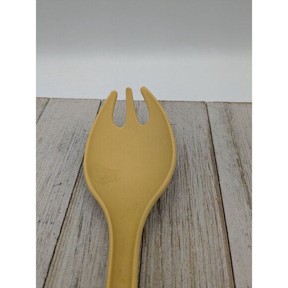 Tupperware Yellow Lot of 2 Salad Spoons Sporks Serving Utensil 12" - Picture 3 of 9